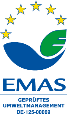 EMAS-Siegel: geprüftes Umweltmanagement, Registernummer DE-125-00069