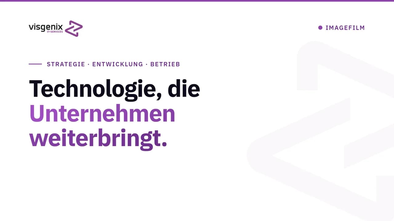 Visgenix Imagefilm: Technologie, die Unternehmen weiterbringt