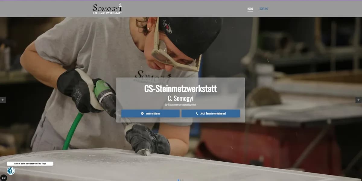 Startseite der Website der Somogyi Steinmetzwerkstatt